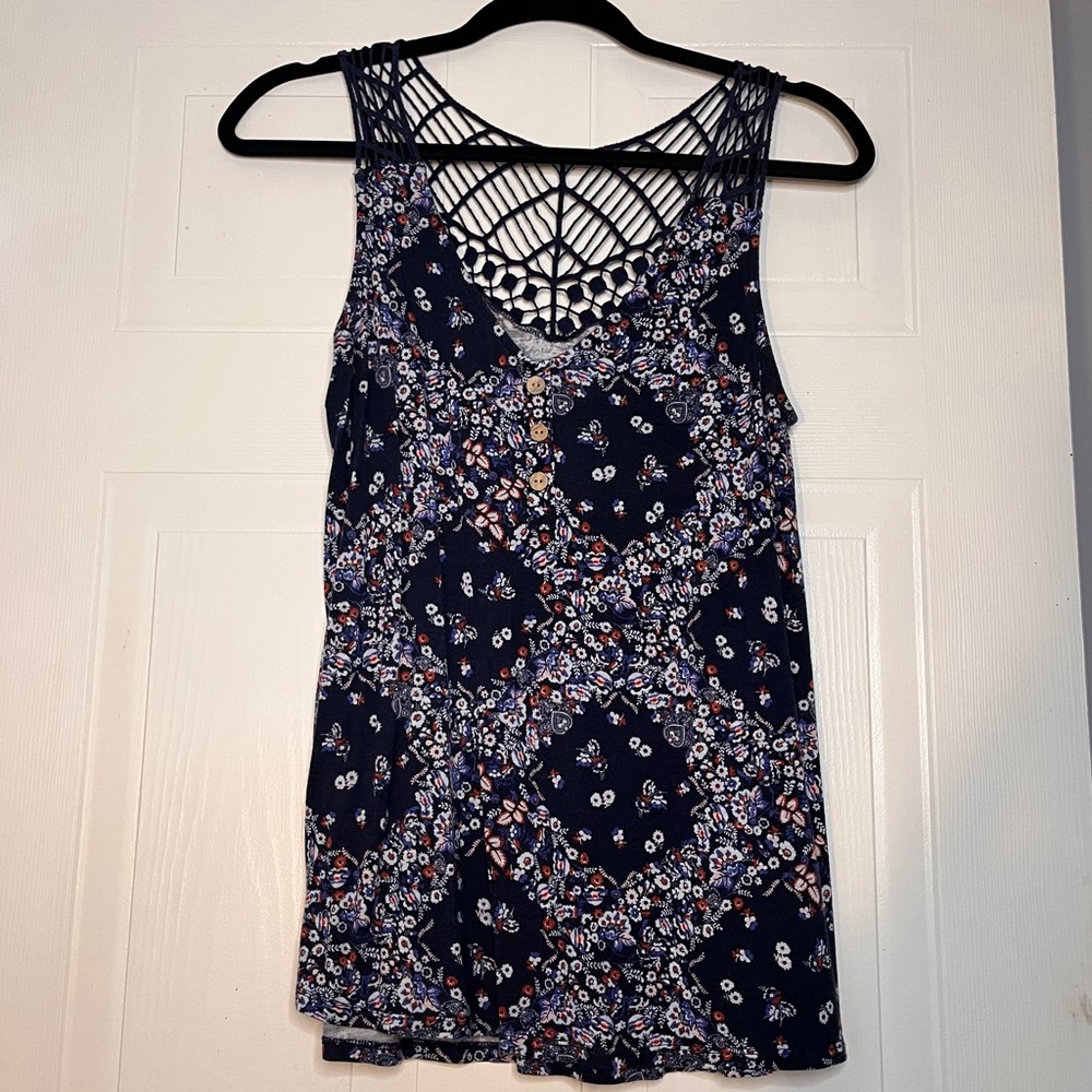 Blue paisley Tank top